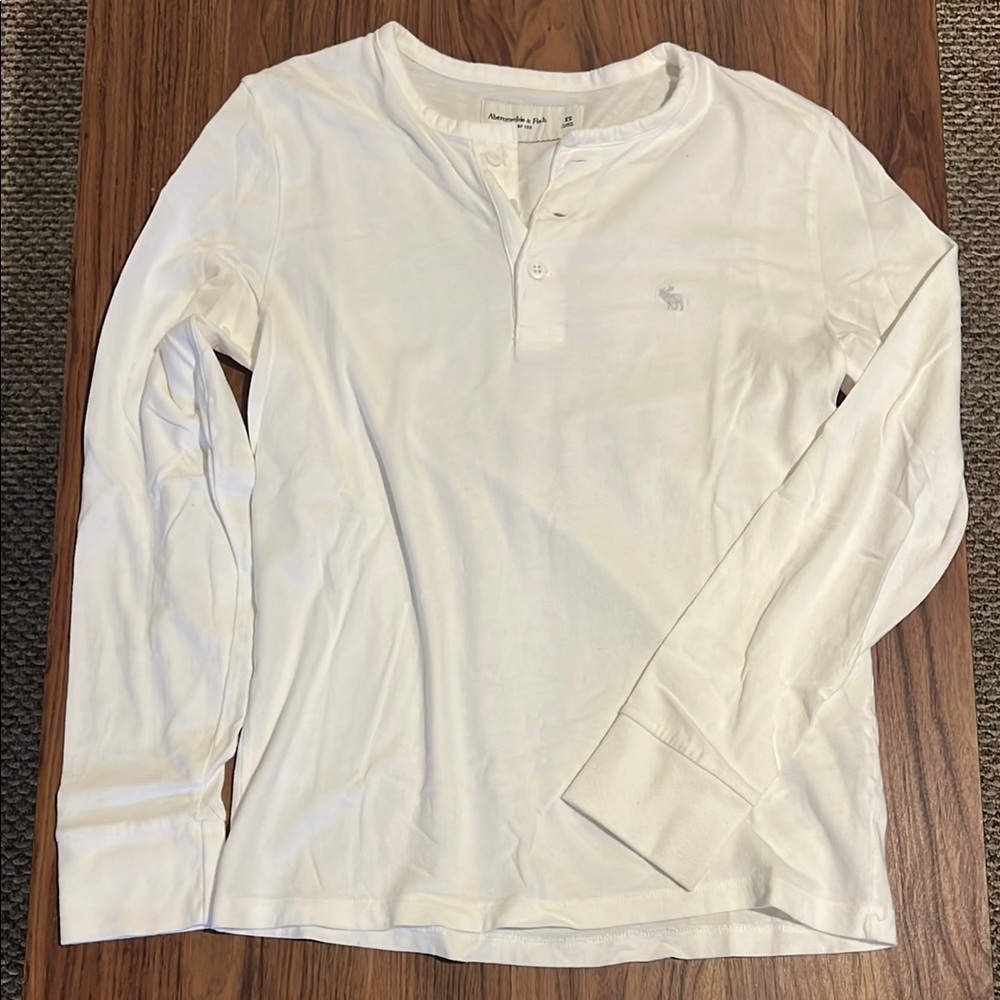 Men's White Henley Shirt